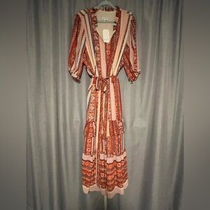 Wonderly Bohemian Rust Maxi Dress